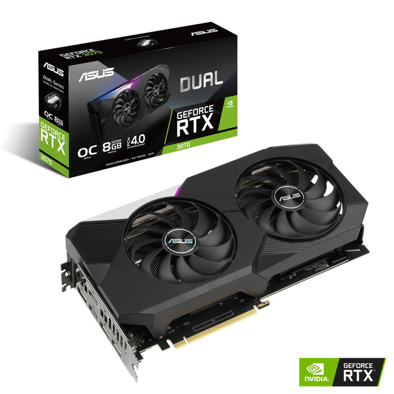 Asus Dual GeForce RTX 3070 OC Edition 8GB GPU - كرت الشاشة